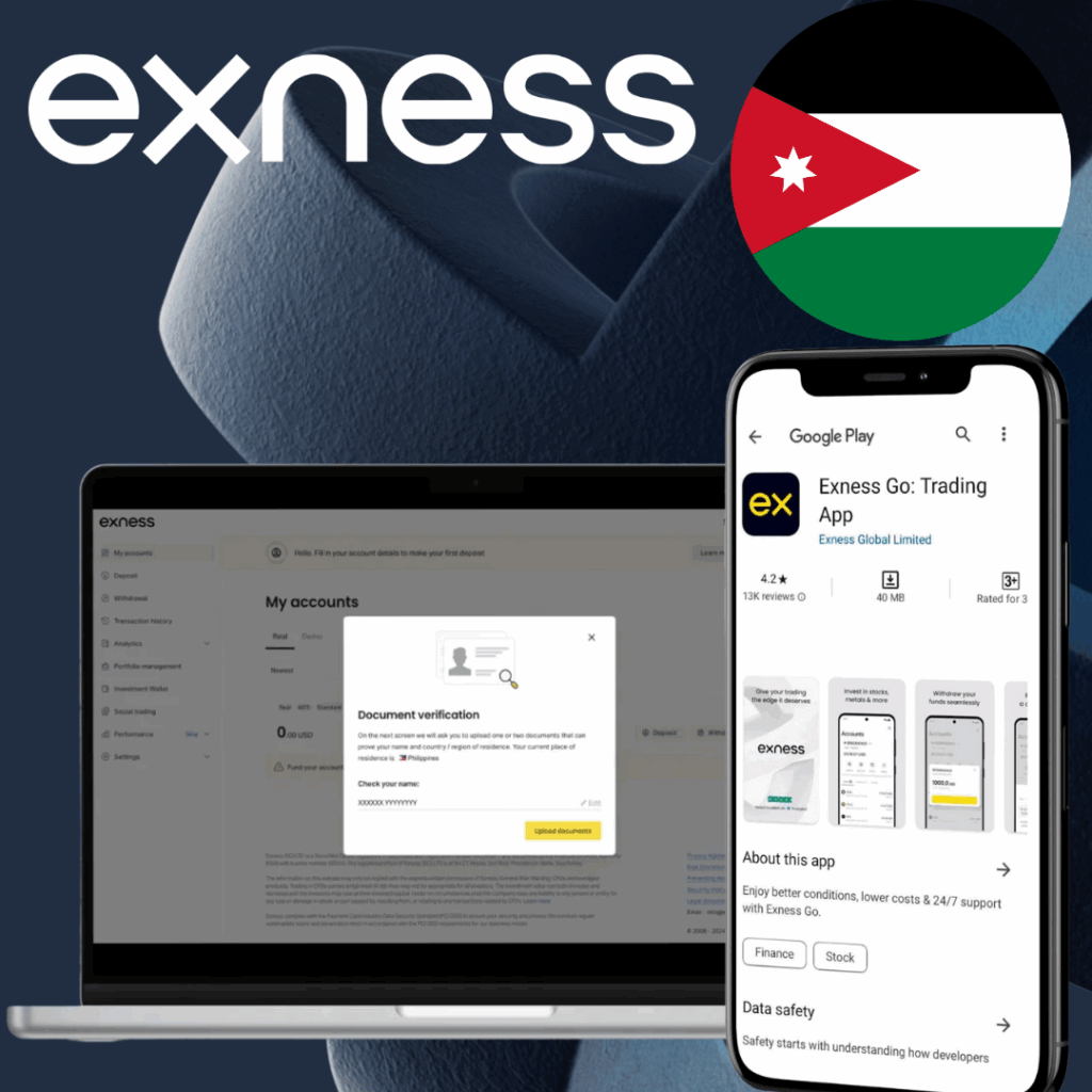 Register on Exness from Jordan